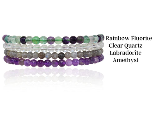 Intuition Psychic Power Stackable Crystal Bracelet Set